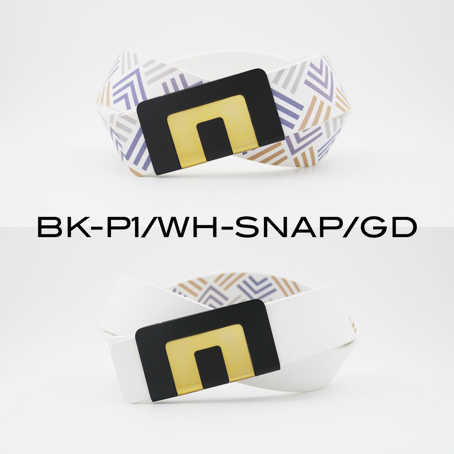 MIN BELT - BLACK BUCKLE, WHITE P1 STRAP