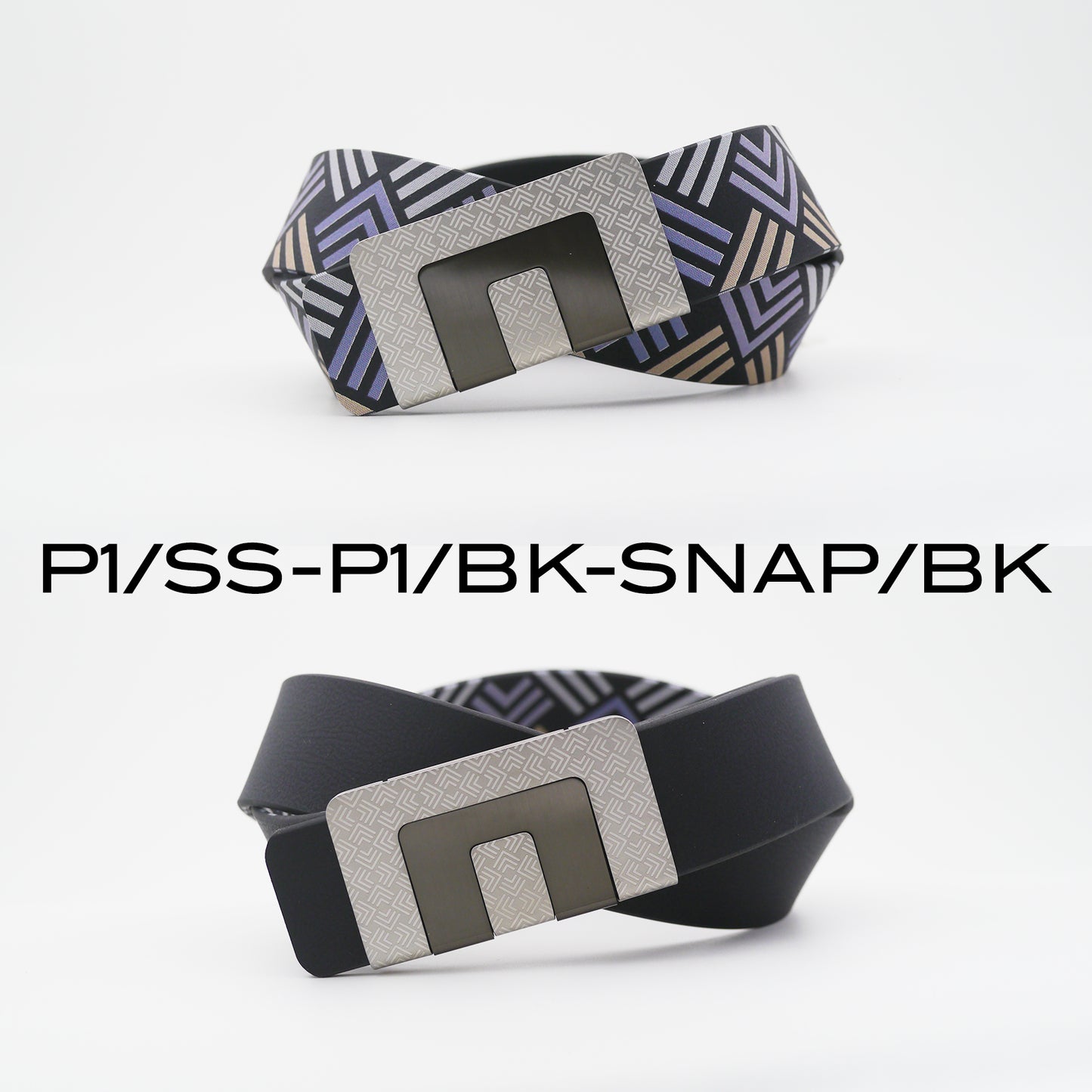 MIN BELT - SILVER P1 BUCKLE, BLACK P1 STRAP